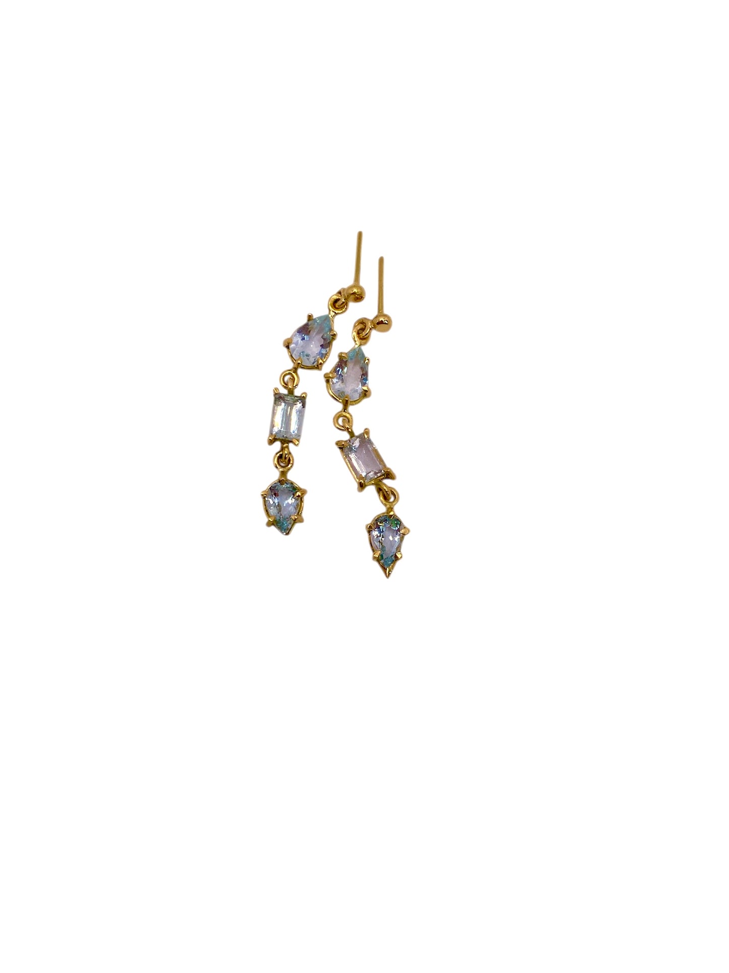 18k aquamarine drop earrings
