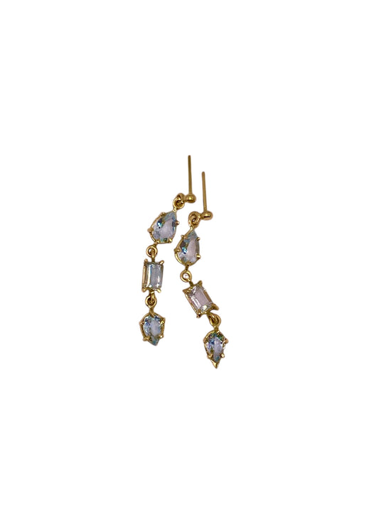18k aquamarine drop earrings
