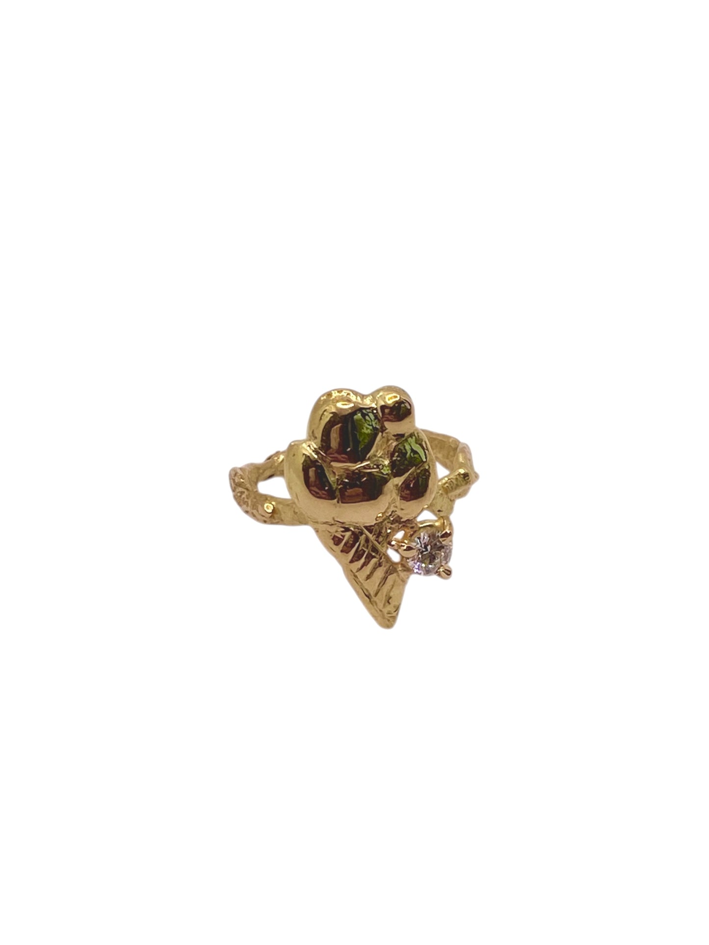 Glass diamantring med fyra diamanter