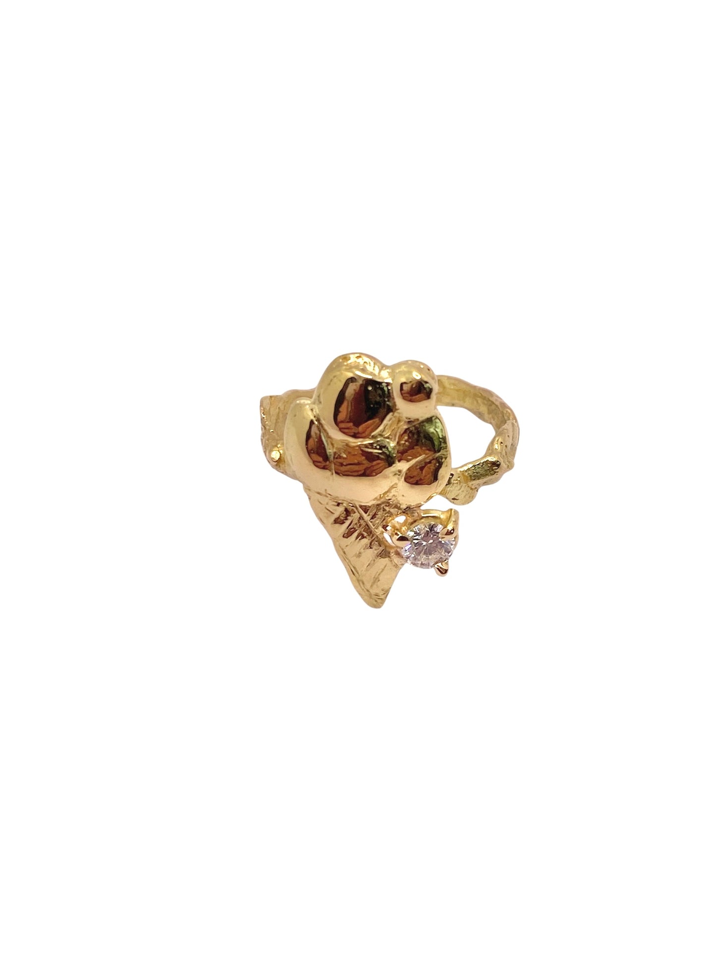 Glass diamantring med fyra diamanter