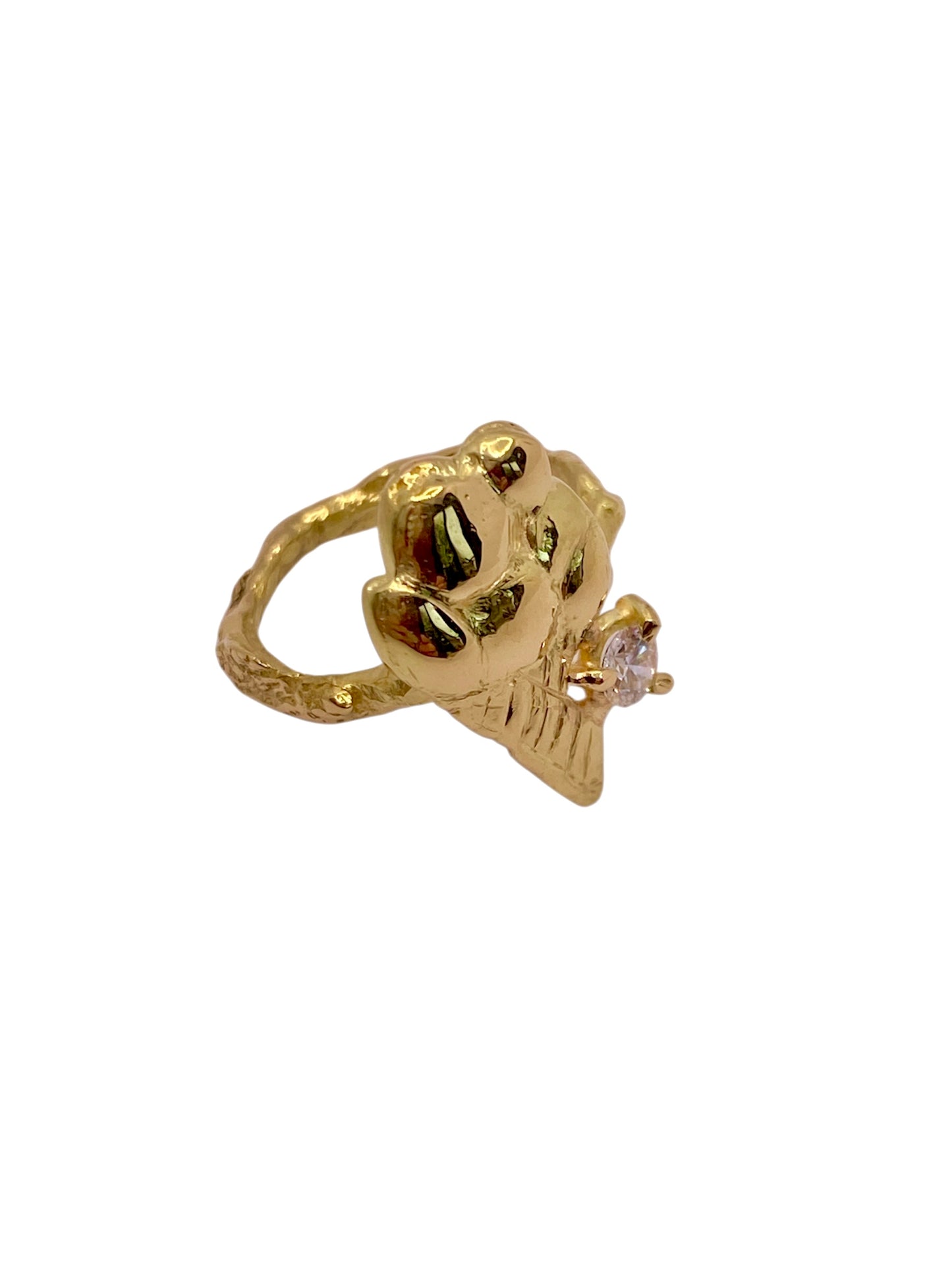 Glass diamantring med fyra diamanter