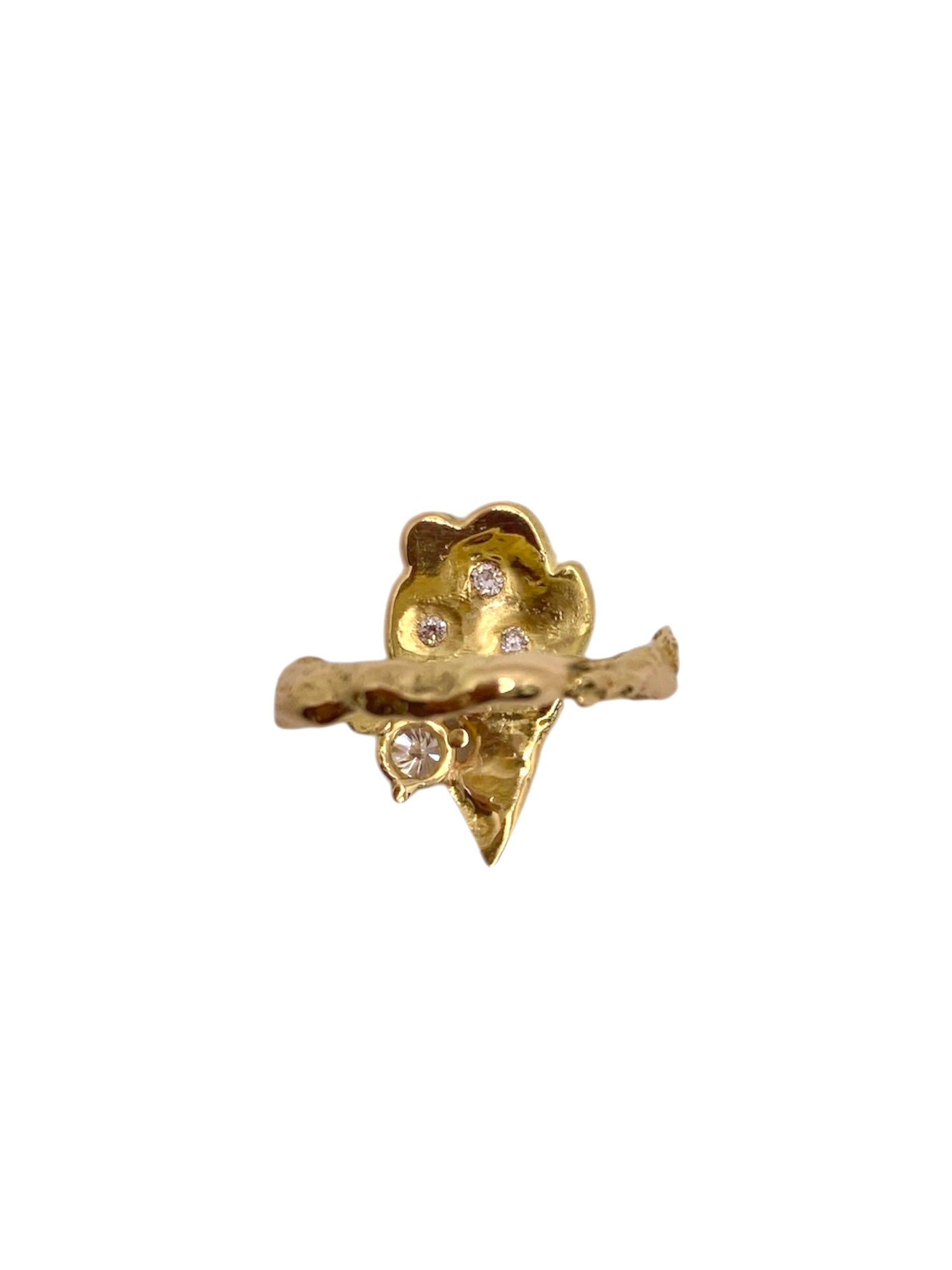 Glass diamantring med fyra diamanter